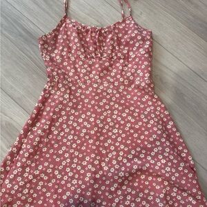 Floral Pink Spaghetti Strap Dress